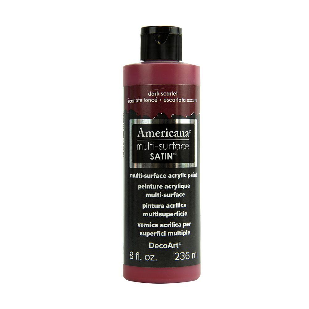 DecoArt Americana 8 oz. Dark Scarlet Satin MultiSurface Acrylic Paint