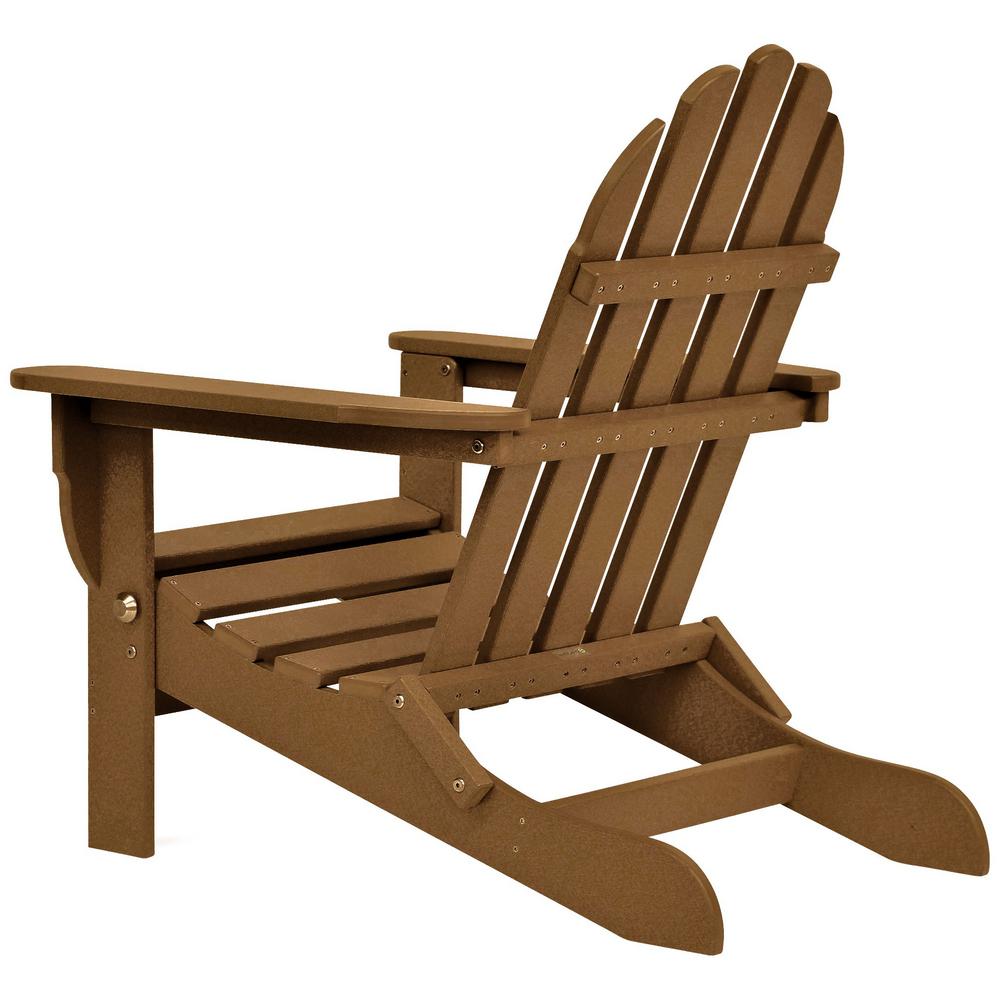 Durogreen Icon Teak Plastic Folding Adirondack Chair Tac8020te The Home Depot