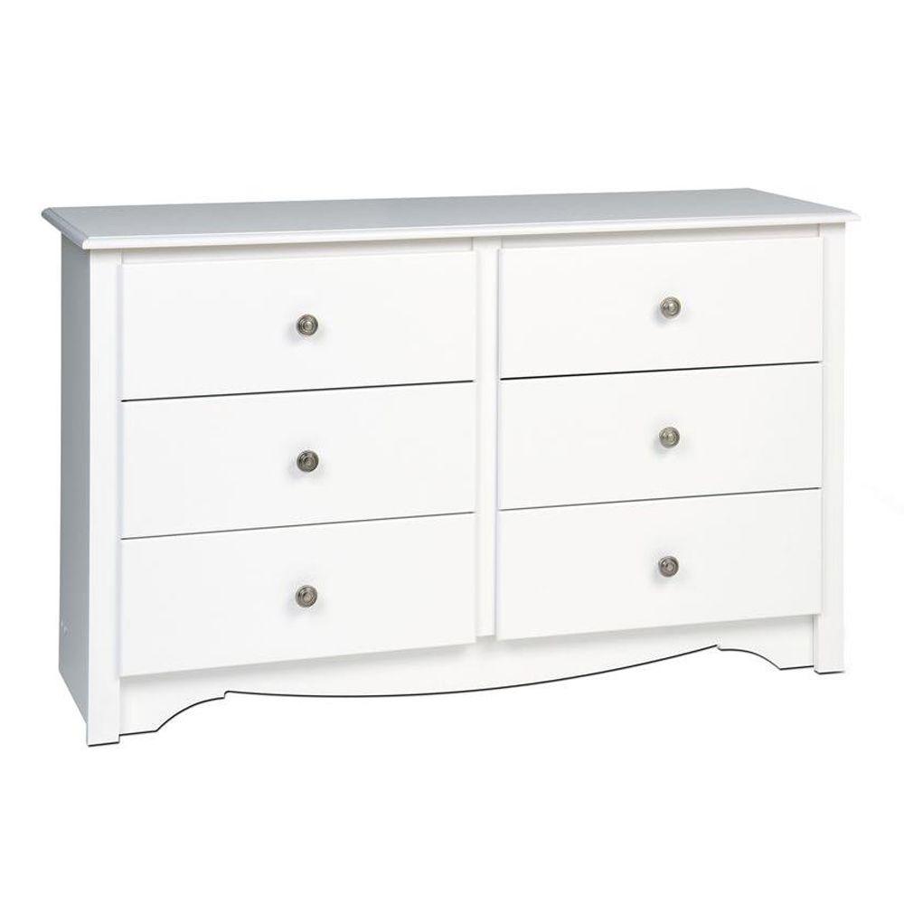 Prepac Monterey 6 Drawer White Dresser Wdc 4829 The Home Depot Monterey 6 Drawer White Dresser By Prepac