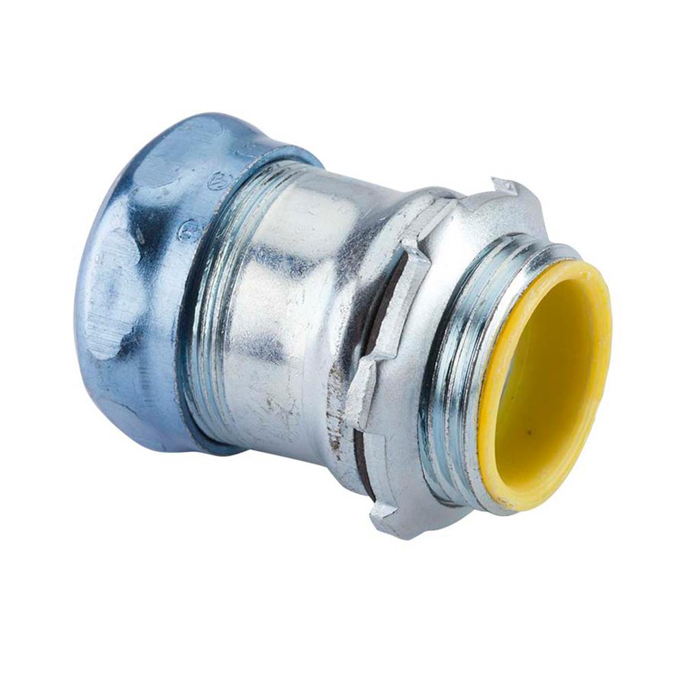 thumbnail image 2 of Halex 1-1/4 Inch EMT Compression Coupling - Galvanized Steel Electrical Conduit Connector 2 of 10