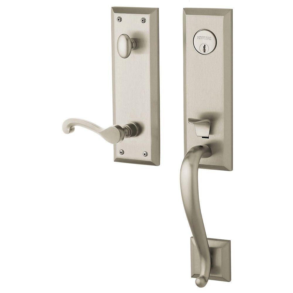 Kwikset Hawthorne Single Cylinder Satin Nickel Handleset with Cameron ...