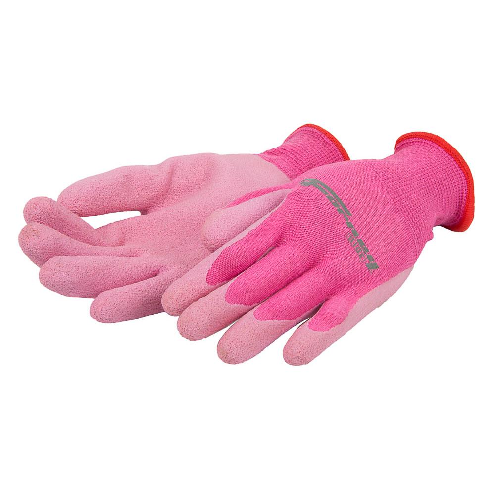 pink work gloves