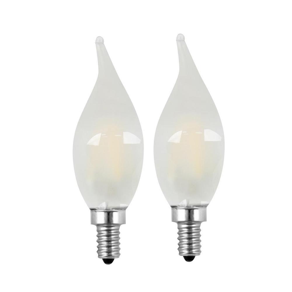 Feit Electric 40w Equivalent Soft White 2700k Ca10 Candelabra 40w Equivalent Soft White 2700k Ca10 Candelabra Dimmable Filament Led Frosted Gl Light Bulb 2 Pack