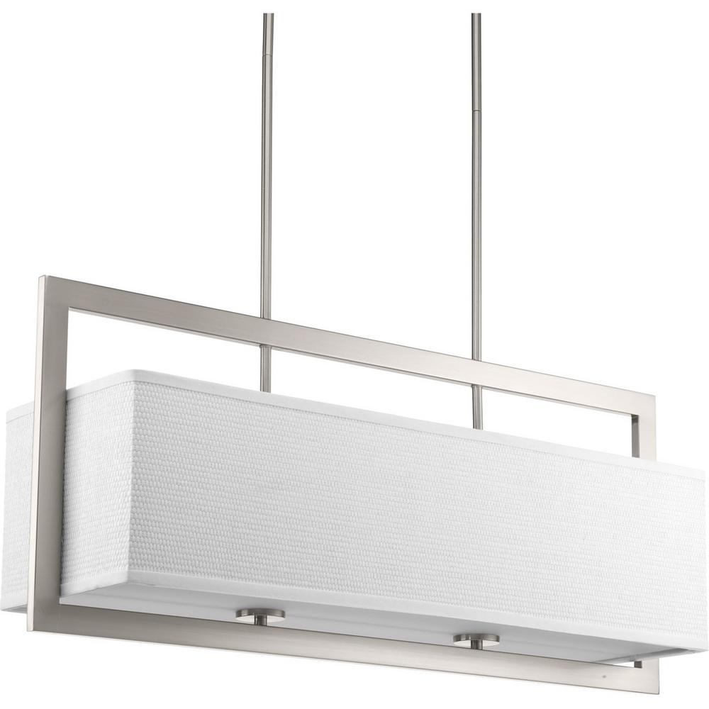 Mid Century Modern Chandeliers Lighting The Home Depot Harmony Collection 4 Light Brushed Nickel Chandelier
