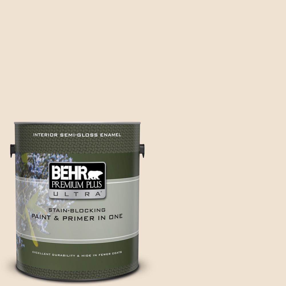 Behr Premium Plus Ultra 1 Gal S280 Buckwheat Flour Semi Gloss Enamel Interior Paint And Primer In One