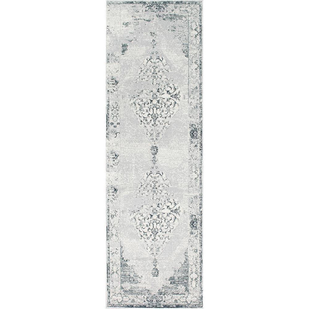 nuLOOM Vintage Sherrell Light Grey 2 ft. 6 in. x 12 ft. Runner RugKKZG13A26012 The Home Depot