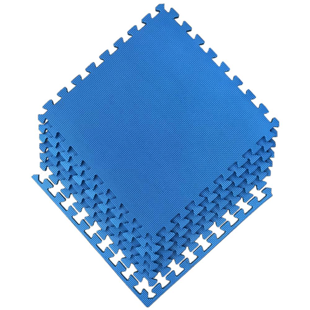 Ottomanson MultiPurpose Blue 24 in. x 24 in. EVA Foam Interlocking