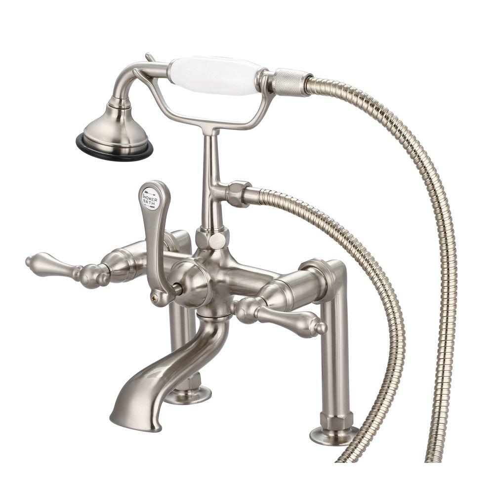 Water Creation 3Handle Vintage Claw Foot Tub Faucet with Handshower