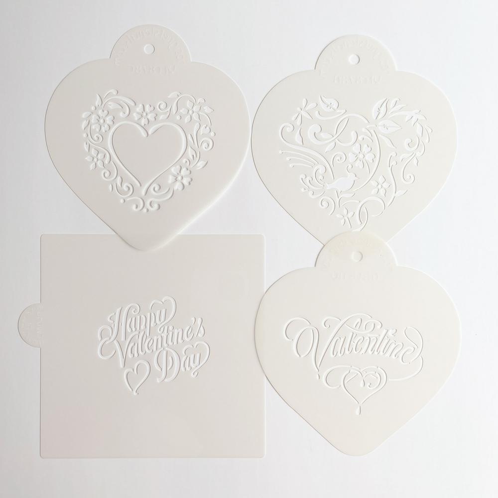 1 Heart Cookie Stencil + Cookie Decorating Stencil Frame 2 Different Thicknesses Magnetic Stencil Holder Cookies Molds Fixing Frame Decor Novice Baking Tools