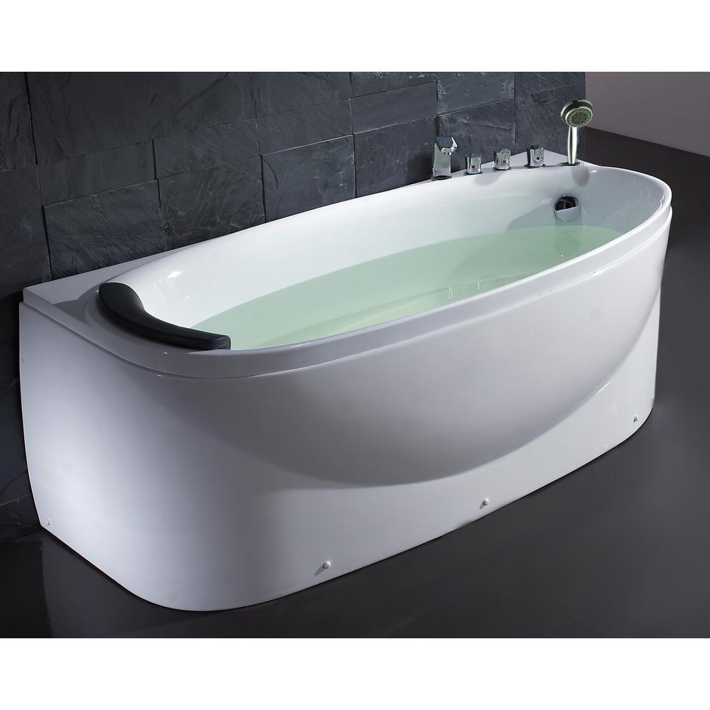 Ariel 67 in. Acrylic Right Drain Oval Flat Bottom Freestanding Bathtub