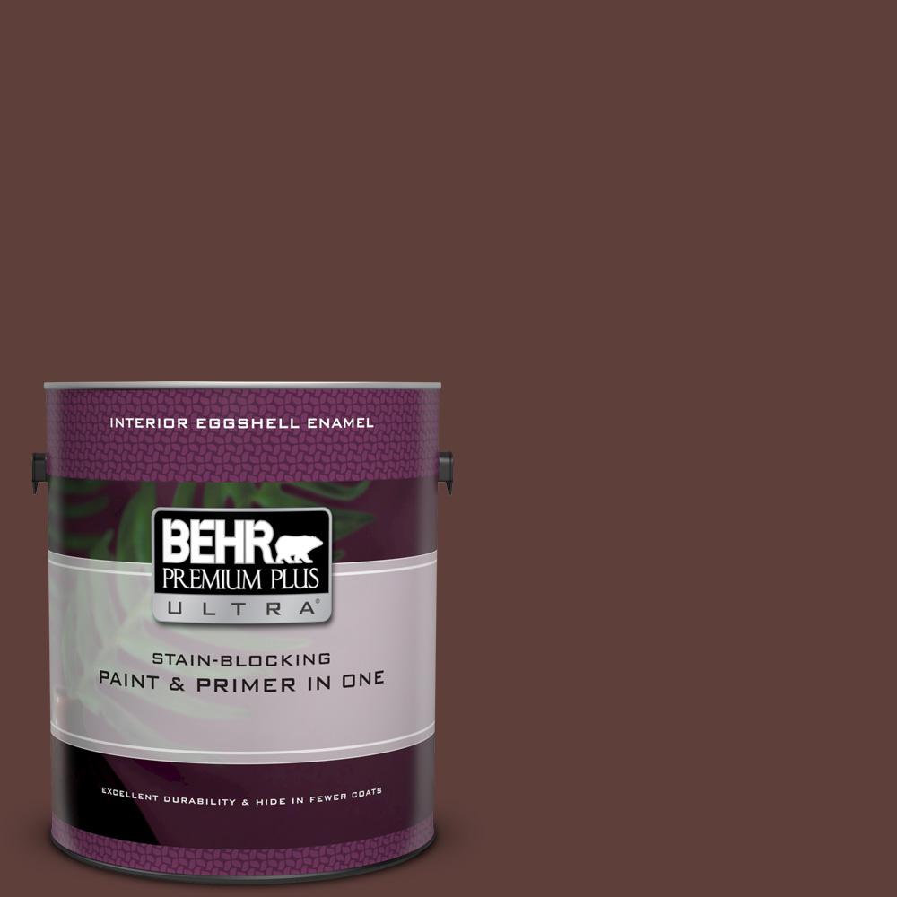 Behr Premium Plus Ultra 1 Gal Pmd 62 Black Plum Eggs Enamel Interior Paint And Primer In One