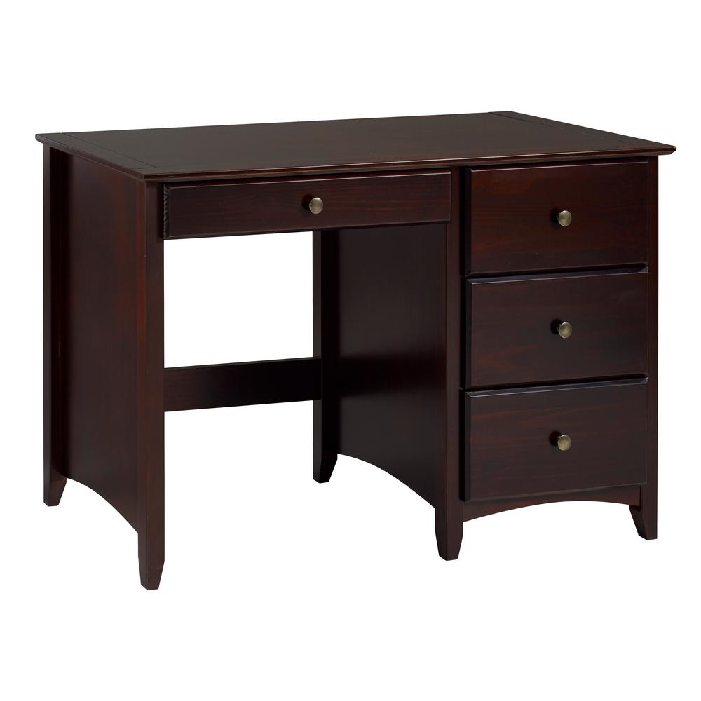 Furinno Econ Black/Brown Computer Writing Desk with Bin12095BK/BR