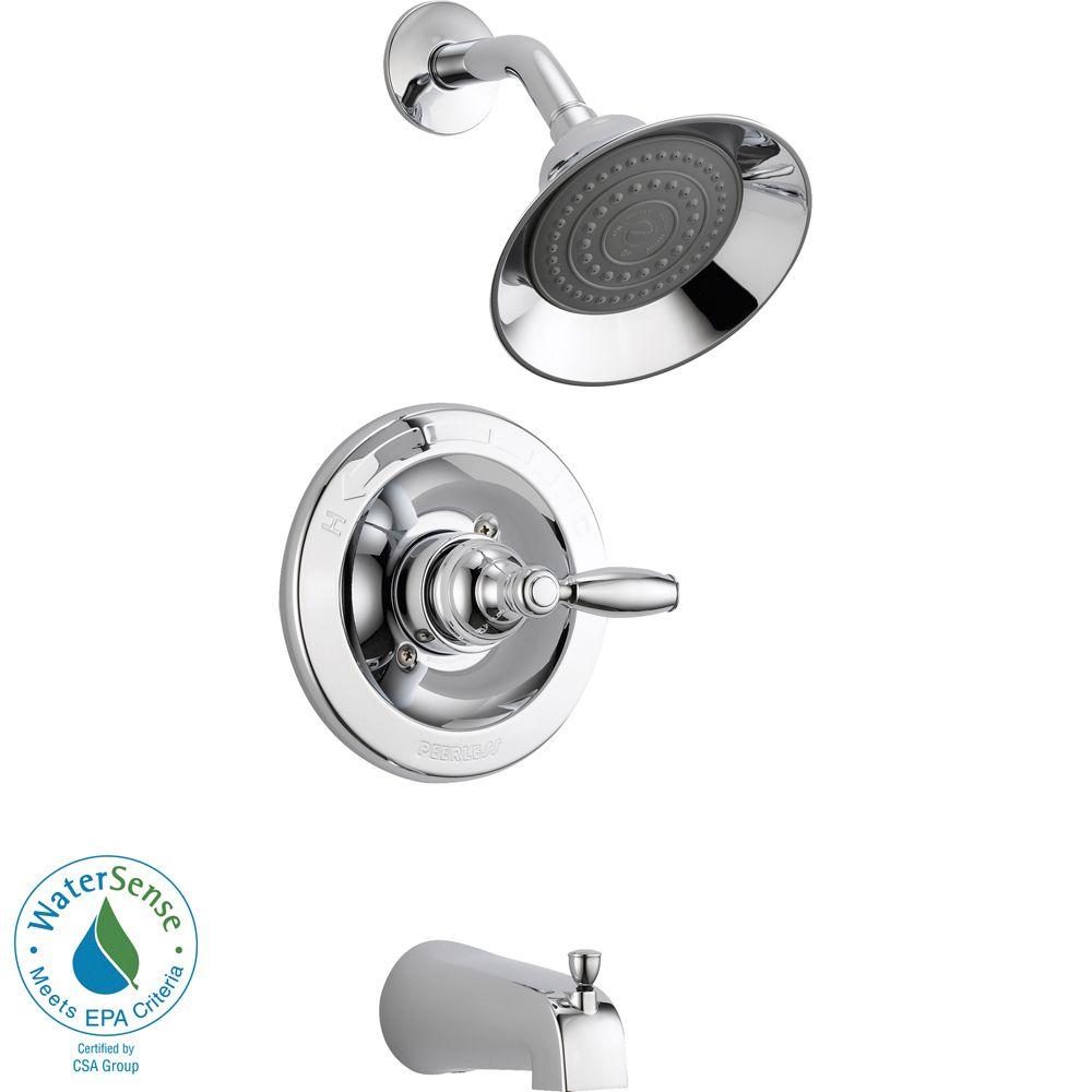 Peerless SingleHandle Tub and Shower Faucet Trim Kit in Chrome (Valve Not Included)PTT188790