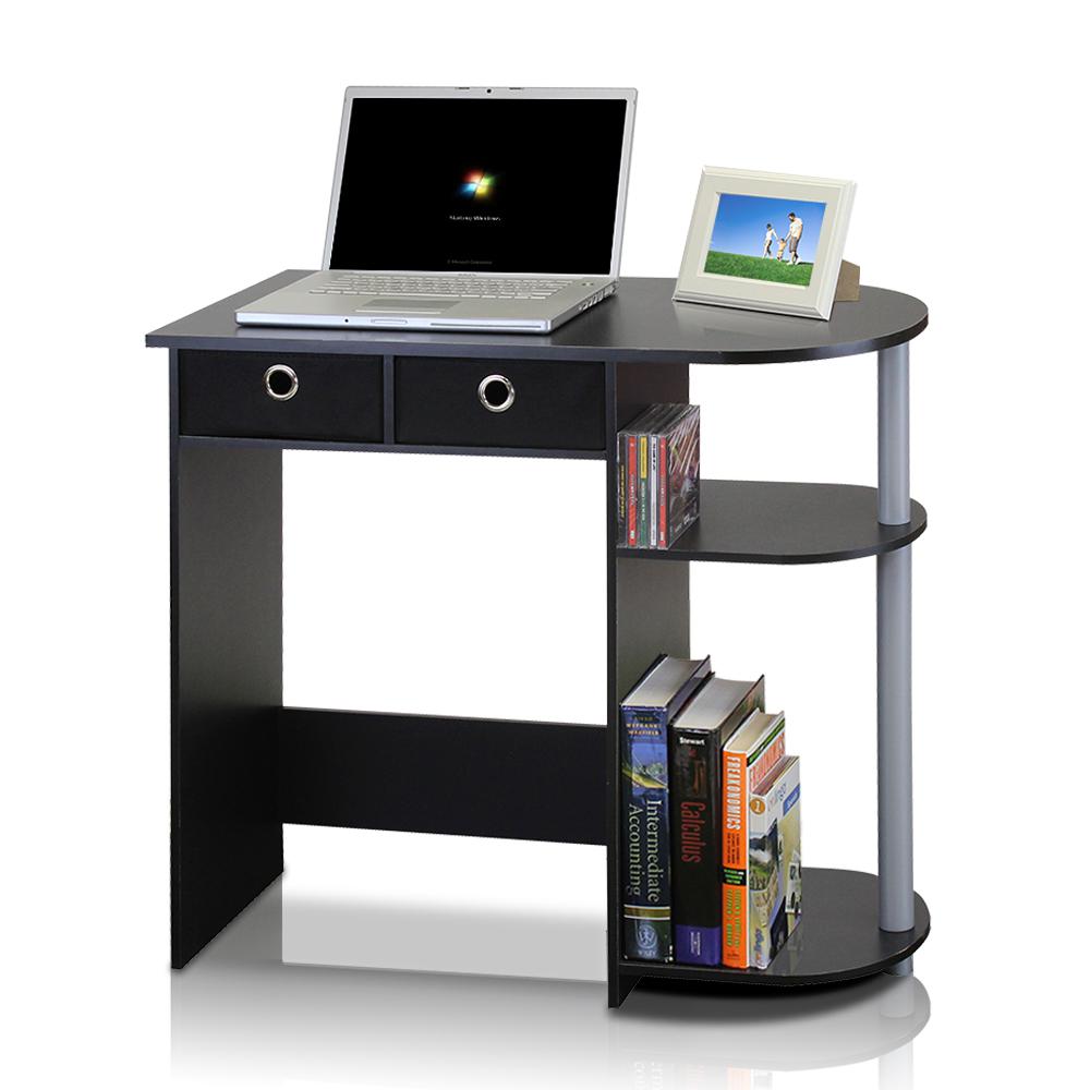 Lavish Home Black Laptop Desk With Wheels 80 Ct10080 The Depot Go Green Black Computer Desk With Bin Drawer
