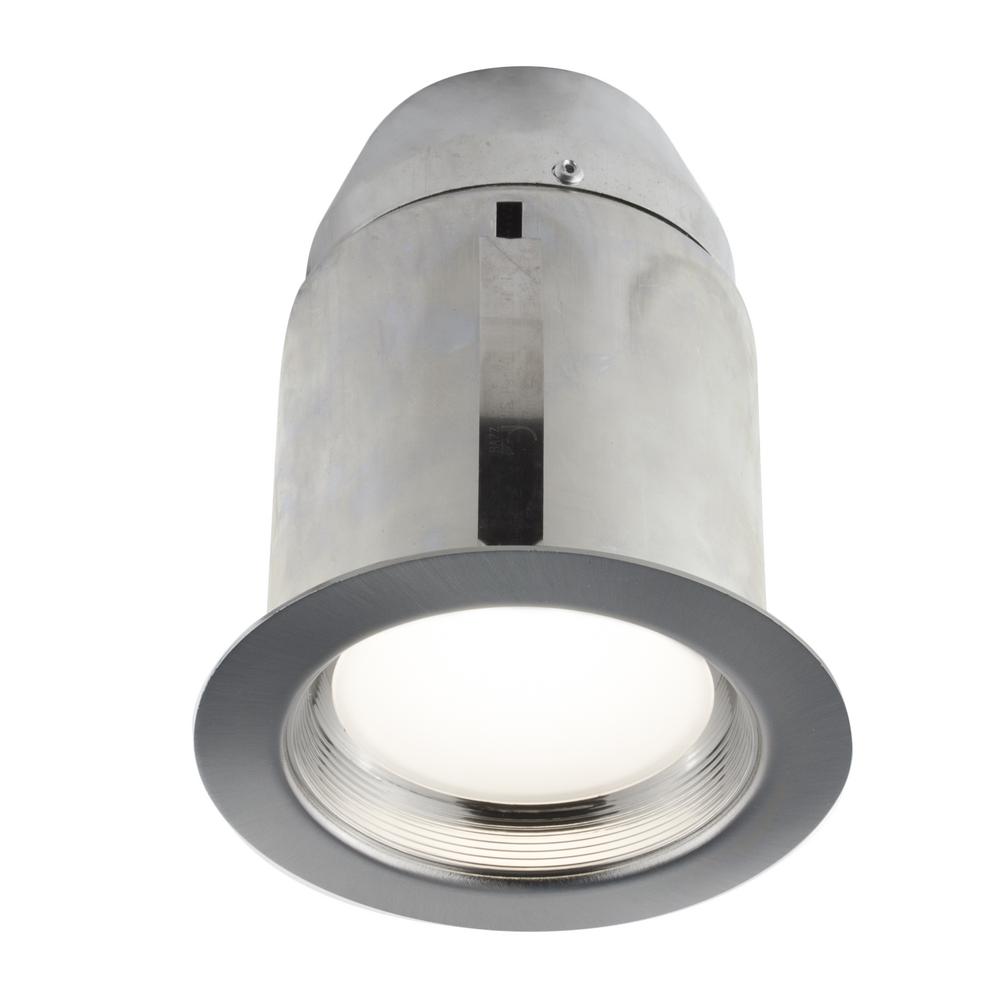 Shower Lighting The Home Depot Brushed Chrome Intergrated Led Recessed Fixture Kit For Damp Locations