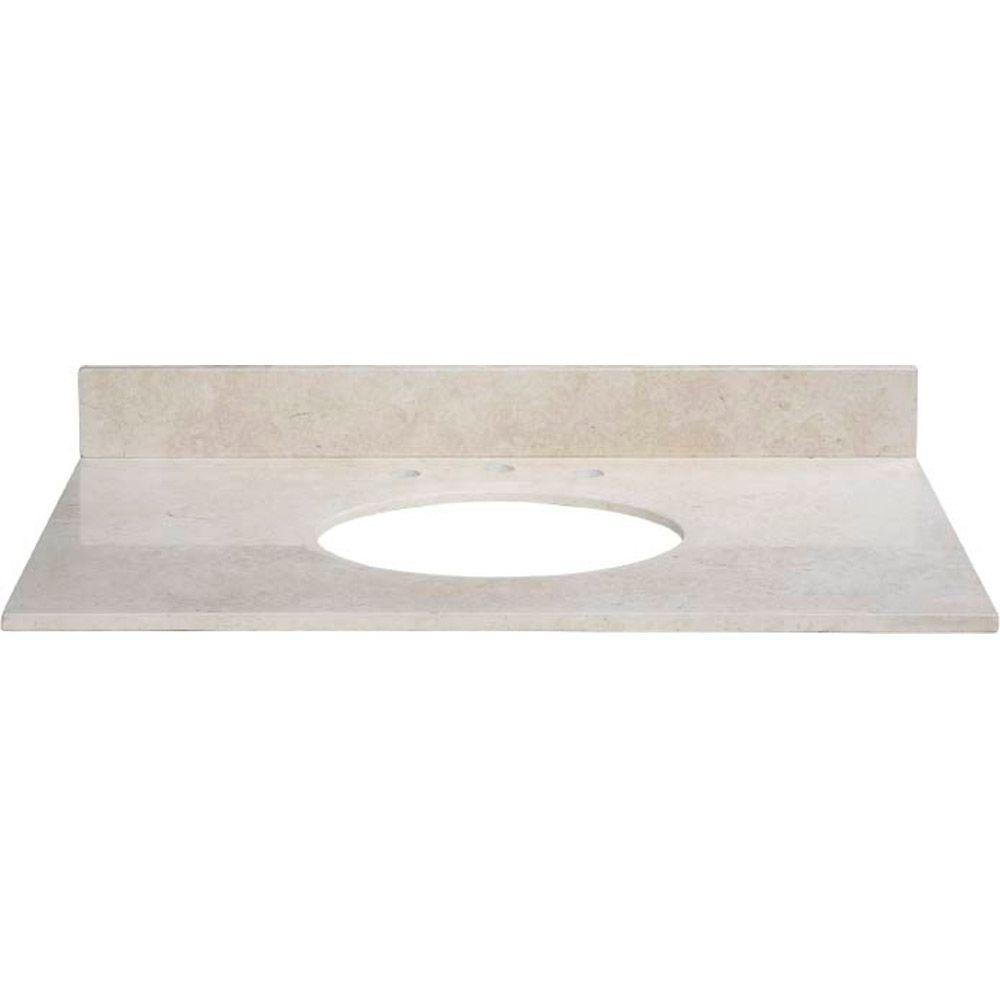 Ryvyr 37 In Marble Vanity Top Galala Beige Without Basin