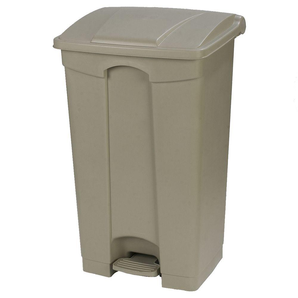 Carlisle 23 Gal Beige Rectangular Touchless Step On Trash Can With   Carlisle Plastic Trash Cans 34614602 64 1000 