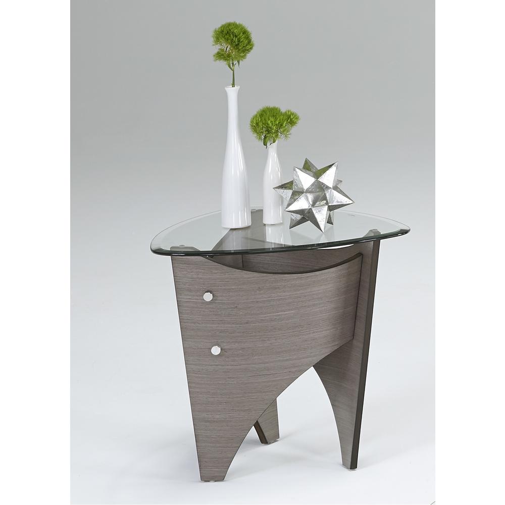 Progressive Furniture Tristar Gray Walnut Round End Table T296 03
