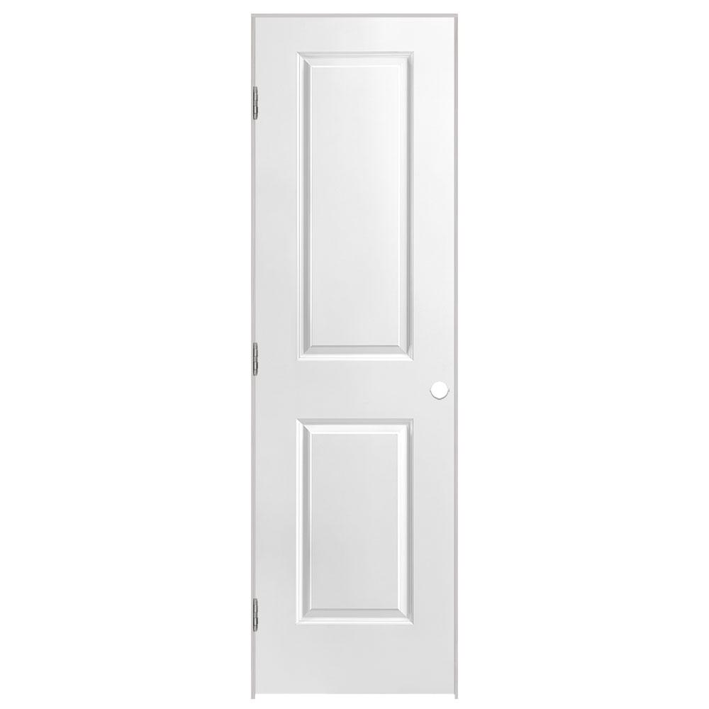 Masonite 24 In X 80 In 2 Panel Square Top Left Handed Hollow Core Smooth Primed Composite Single Prehung Interior Door