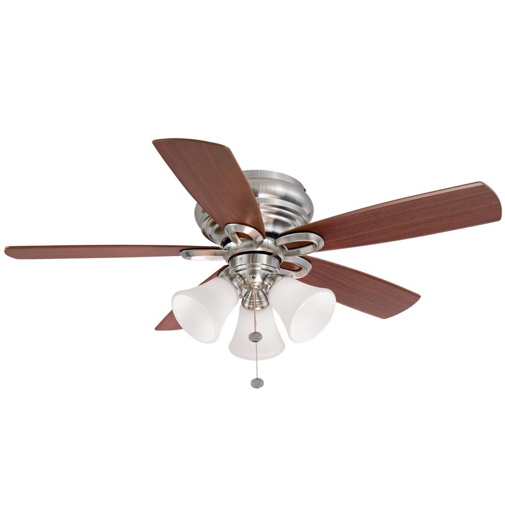 Indoor Ceiling Fans Lighting The Home Depot Led Indoor Brushed Nickel Ceiling Fan With Light
