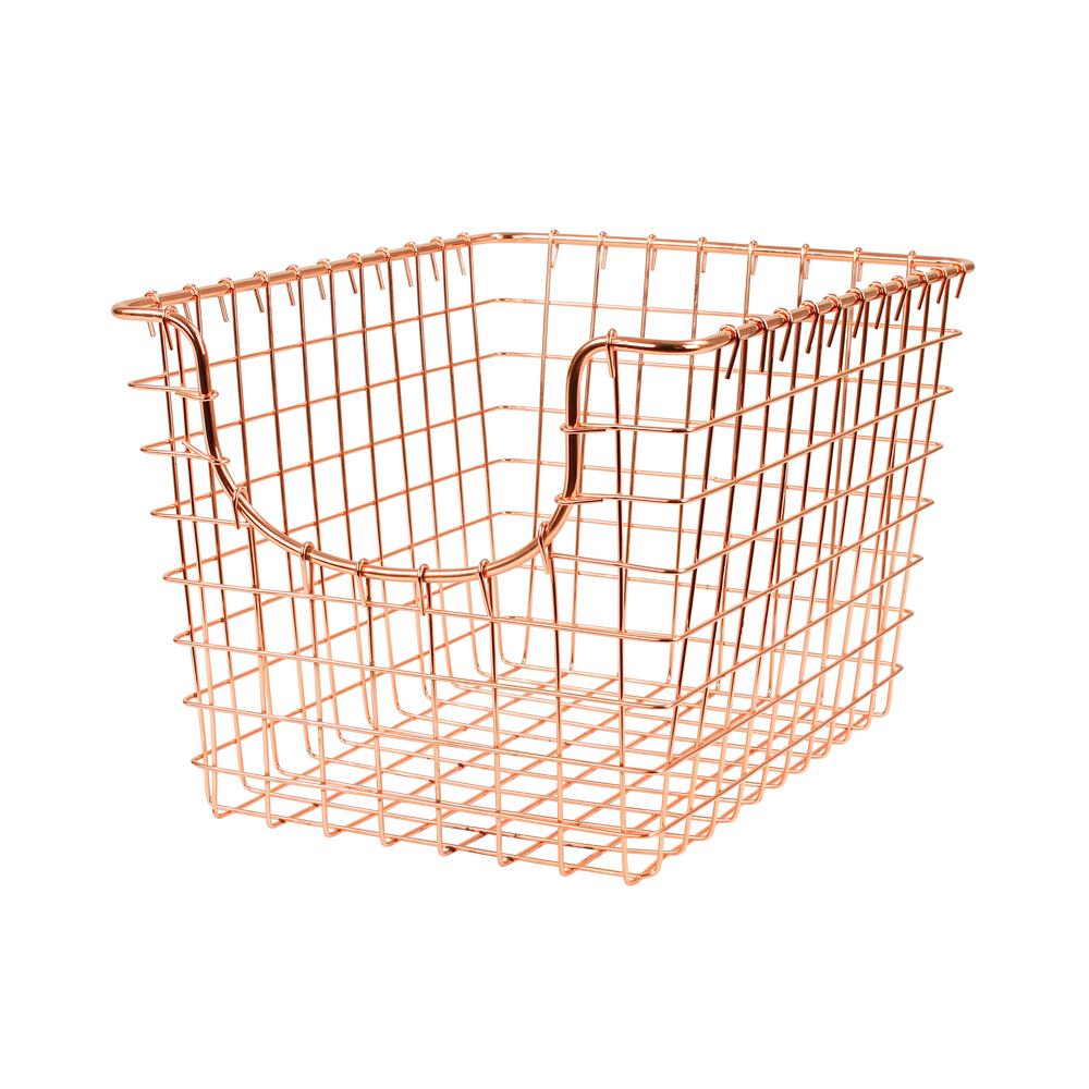 Spectrum Scoop Small Wire Storage Bin Basket Organizer, 6 Pack, Copper988796 The Home Depot