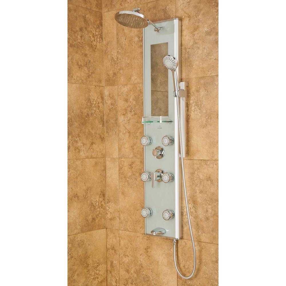 Pulse Showerspas Kihei Ii 6 Jet Shower System In Chrome 1013 Gl Pulse Showerspas Kihei Ii 6 Jet Shower