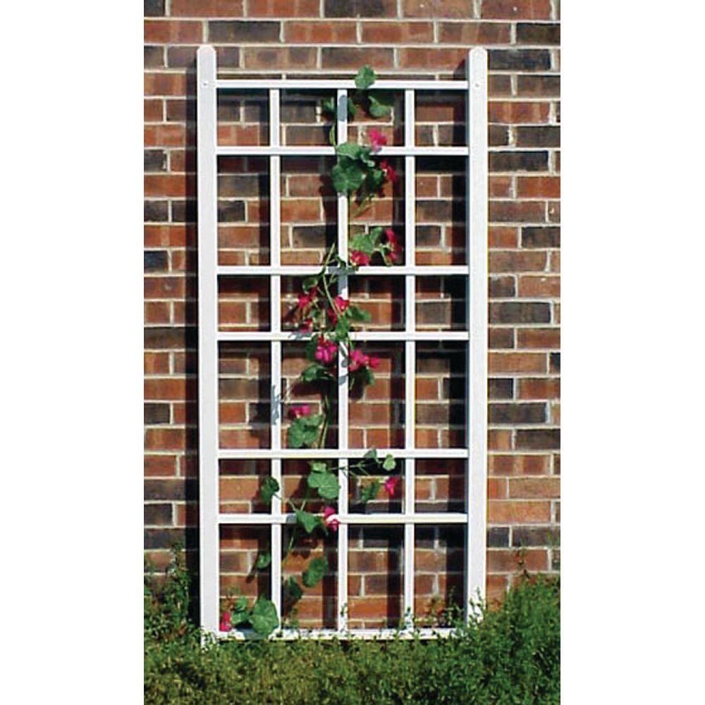 DuraTrel 66 in. x 28 in. White Vinyl PVC Cottage Trellis11159 The Home Depot