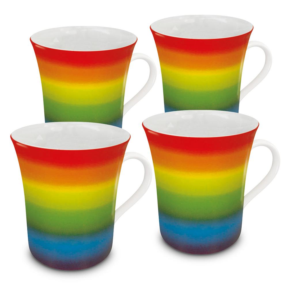 Konitz 4Piece Rainbow Porcelain Mug Set4411000543 The Home Depot