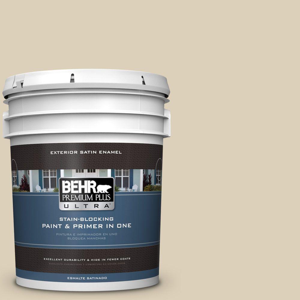 BEHR Premium Plus Ultra 5gal. BWC26 Stucco Tan Satin Enamel Exterior