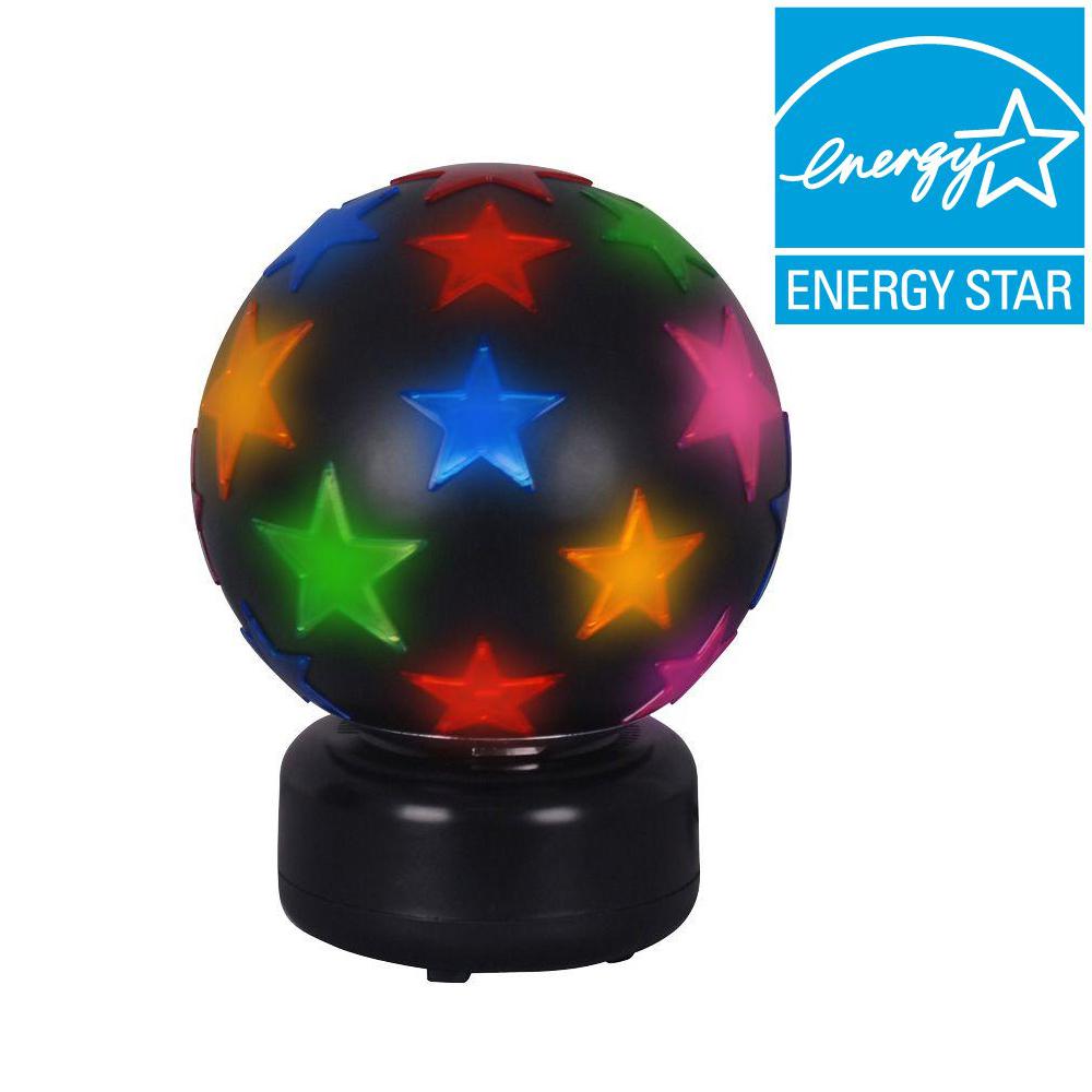 Alsy 11 In Black Disco Ball Lamp With Multi Color Stars Ttl 20