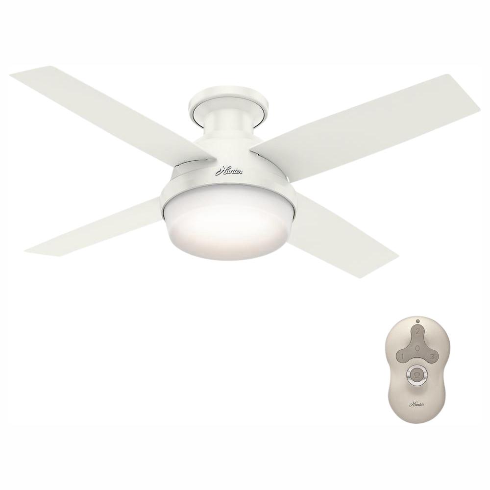 Hunter Dempsey 44 In Low Profile Led Indoor Fresh White Ceiling