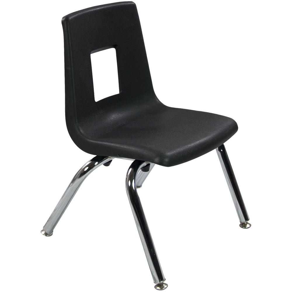 Advantage Black Student Stacking School Chair  Plastic  12-inch