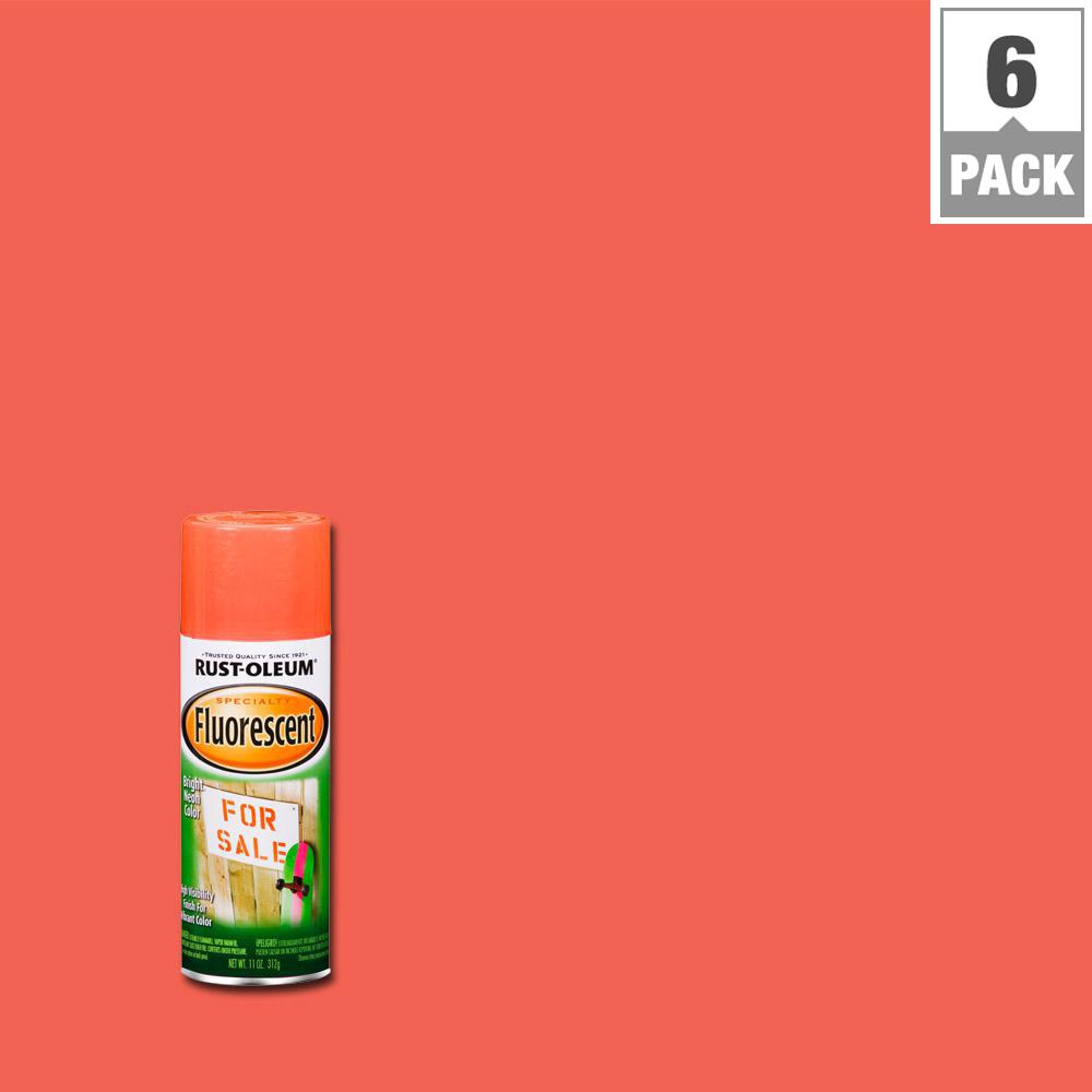 Glow In The Dark Paint Craft Home Depot 11 Oz Fluorescent Red Orange Spray Paint