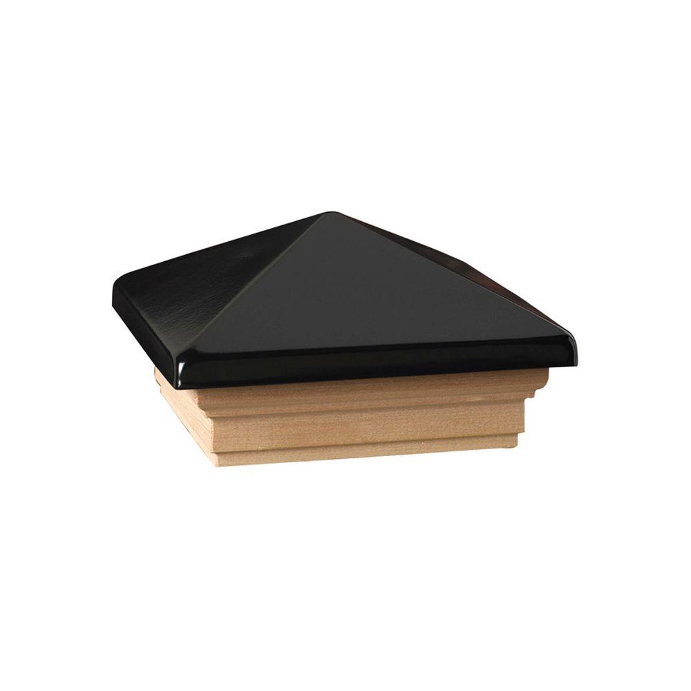 DeckoRail Verona 4 in. x 4 in. Black High Point Post Cap118513 The