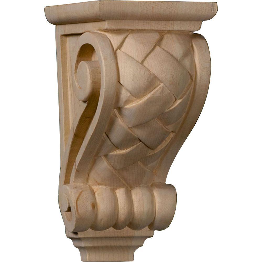 Ekena Millwork 4 in. x 31/2 in. x 7 in. Unfinished Wood Alder Small