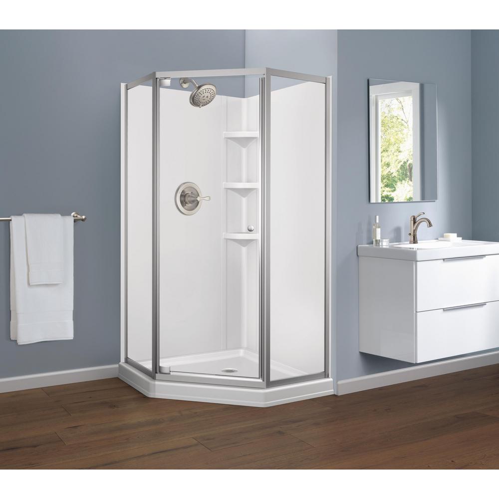 Delta 26 in. W x 67-1/2 in. H Framed Chrome Hinged Shower Door. N4 Only