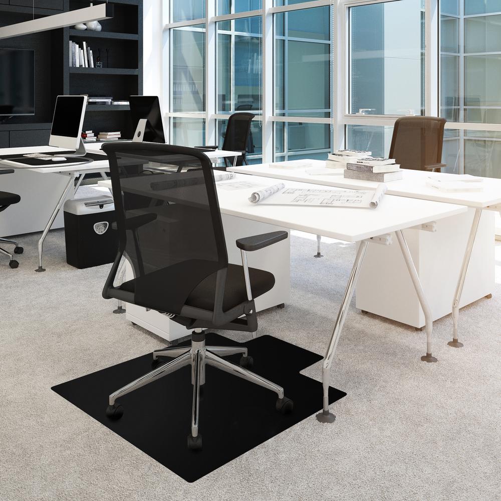 Advantagemat Black Vinyl Lipped Chair Mat For Carpets 36 X 48