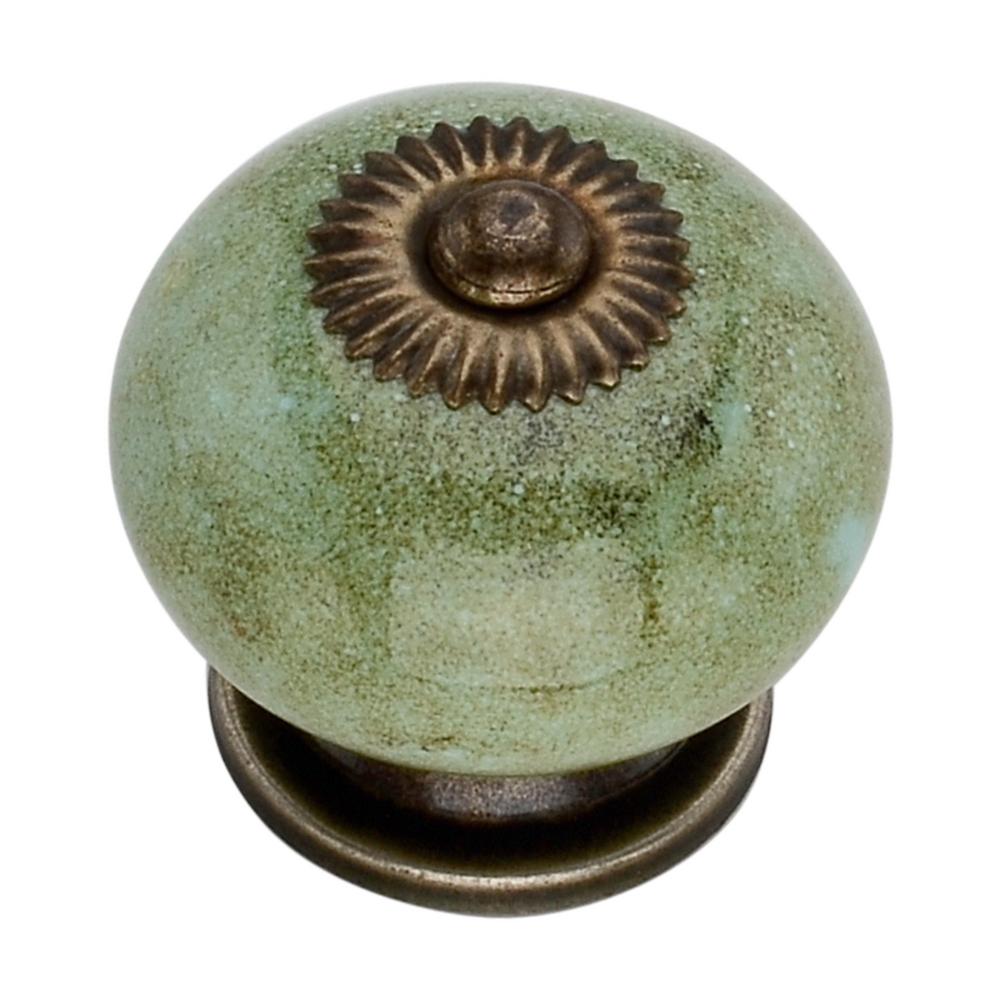 Richelieu Hardware Country 137/64 in. Pastel Green Knob