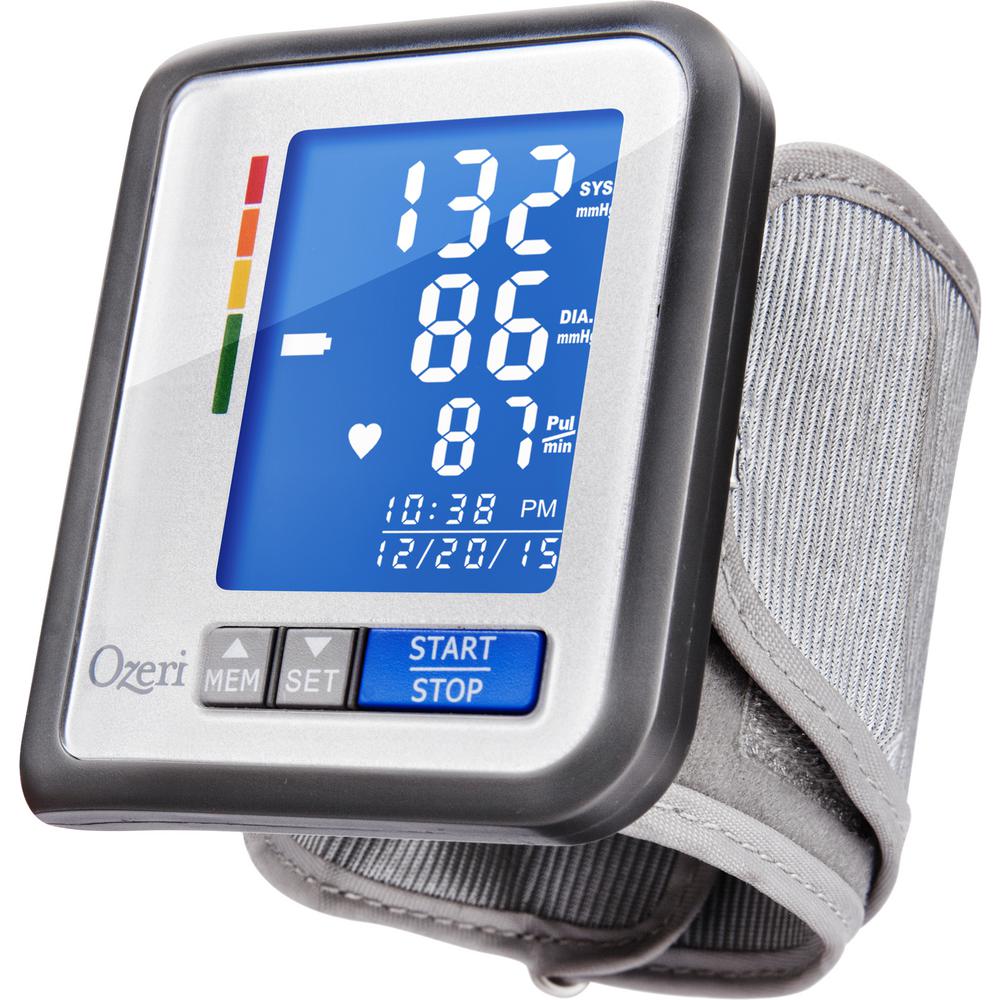 Rechargeable Wrist Cuff LCD Blood Pressure Monitor With Hypertension