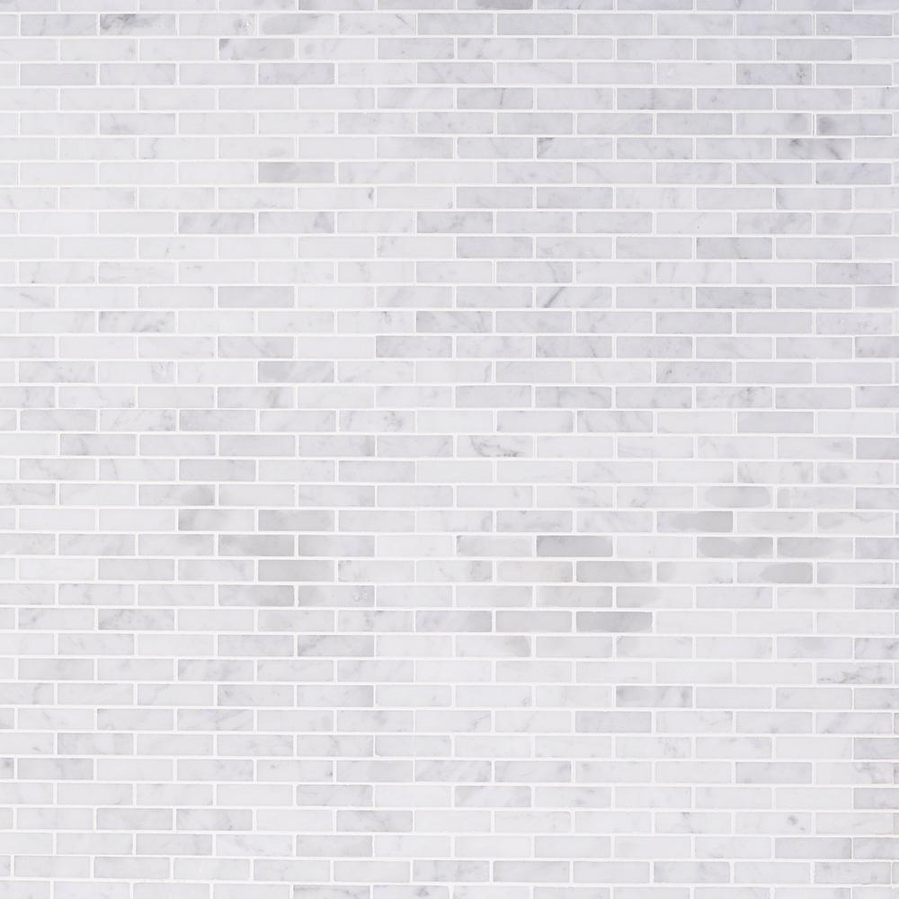Ivy Hill Tile White Carrera 4.75 in. x 12 in. x 12 mm Marble Base ...