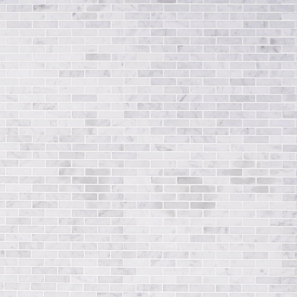White Carrera 12 In X 8 Mm Marble Floor And Wall Tile White Carrera 12 In X 8 Mm Marble Floor And Wall Tile