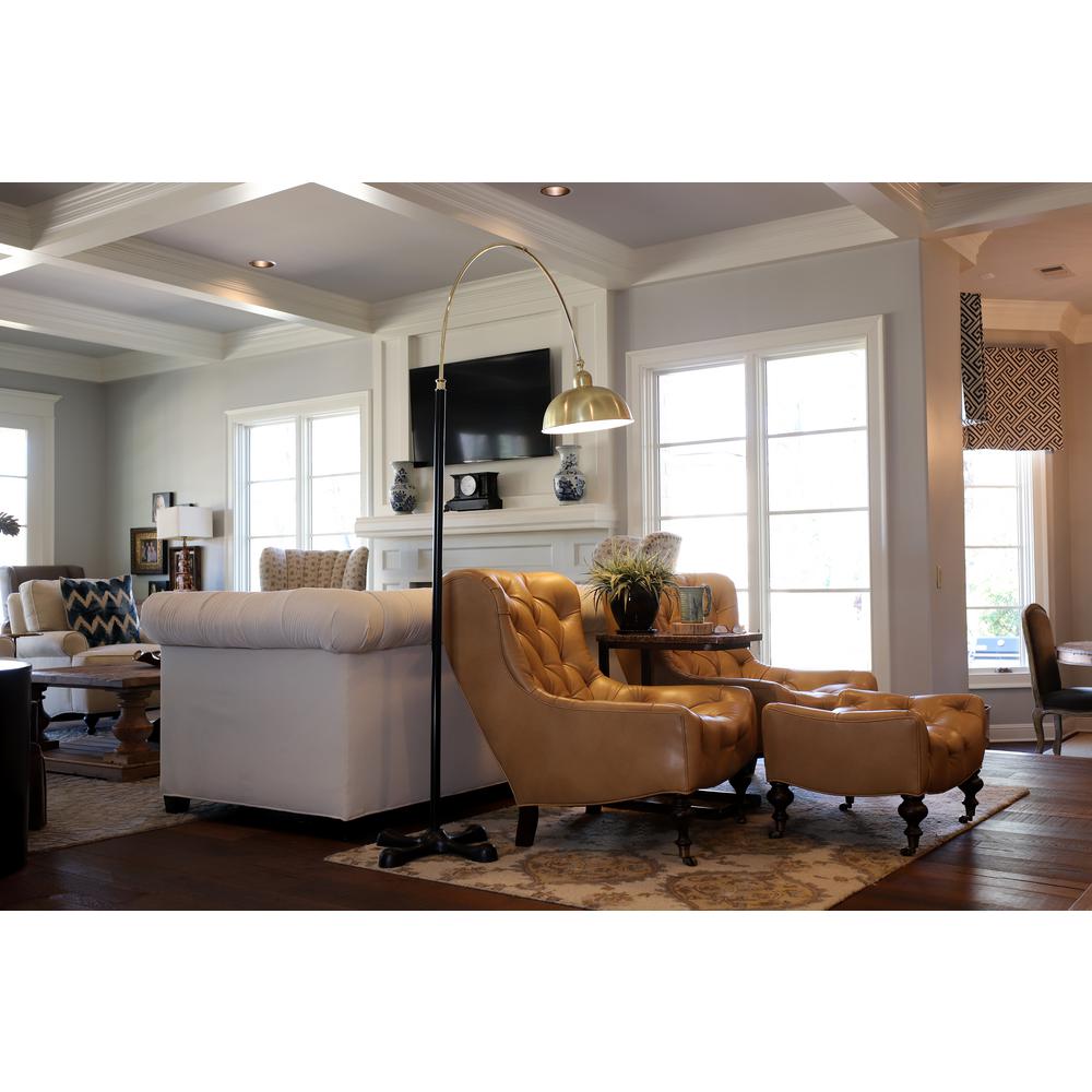 Decor Therapy Gage Arched 81 In Brass Floor Lamp With Metal Shade