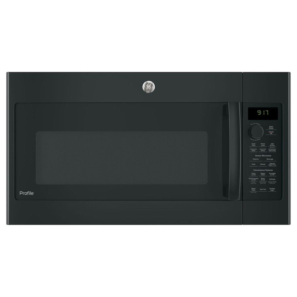 Ge Profile 1 7 Cu Ft Convection Over The Range Microwave In White Profile 1 7 Cu Ft Convection Over The Range Microwave In Black