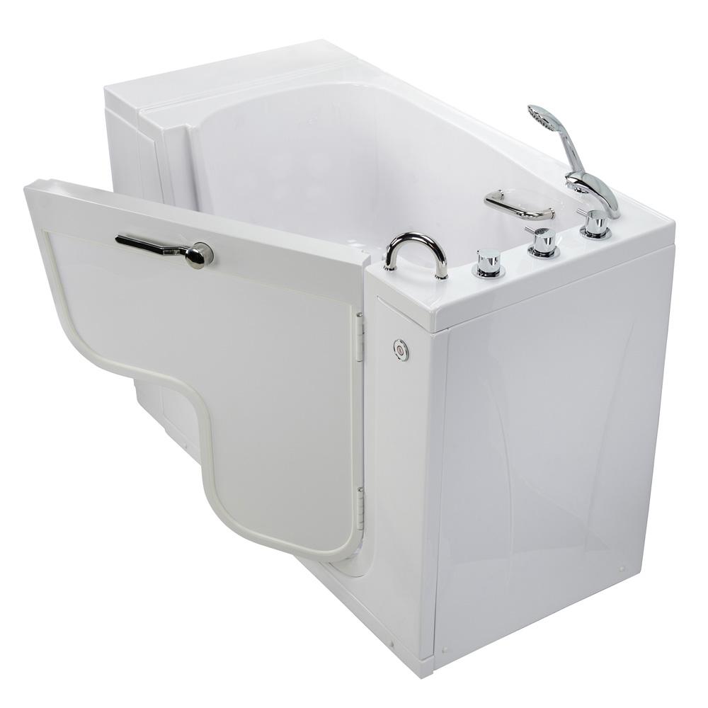 Ella Wheelchair Transfer 52 in. Acrylic Soaking Walk in Tub in White
