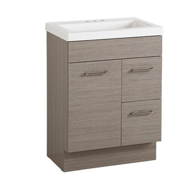 Glacier Bay Jayli 24 In W X 17 D 34 H Bath Vanity Haze With Cultured Marble Top White Sink Ja24p2 He The Home Depot Glacier Bay Jayli 24 In W X 17 D