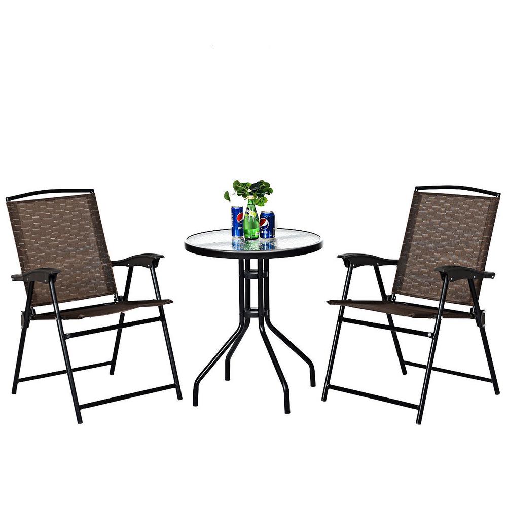 small folding table and 2 chairs