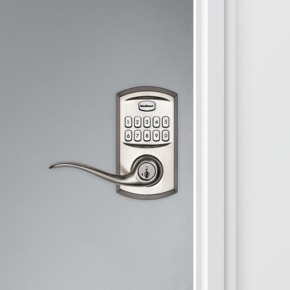 Kwikset 917 Smartcode Satin Nickel Electronic Single Cylinder Tustin Door Lever Featuring Smartkey Security 917tnl15smtcprc The Home Depot