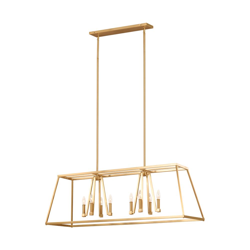 Feiss Conant 8 Light Gilded Satin Brass Chandelier