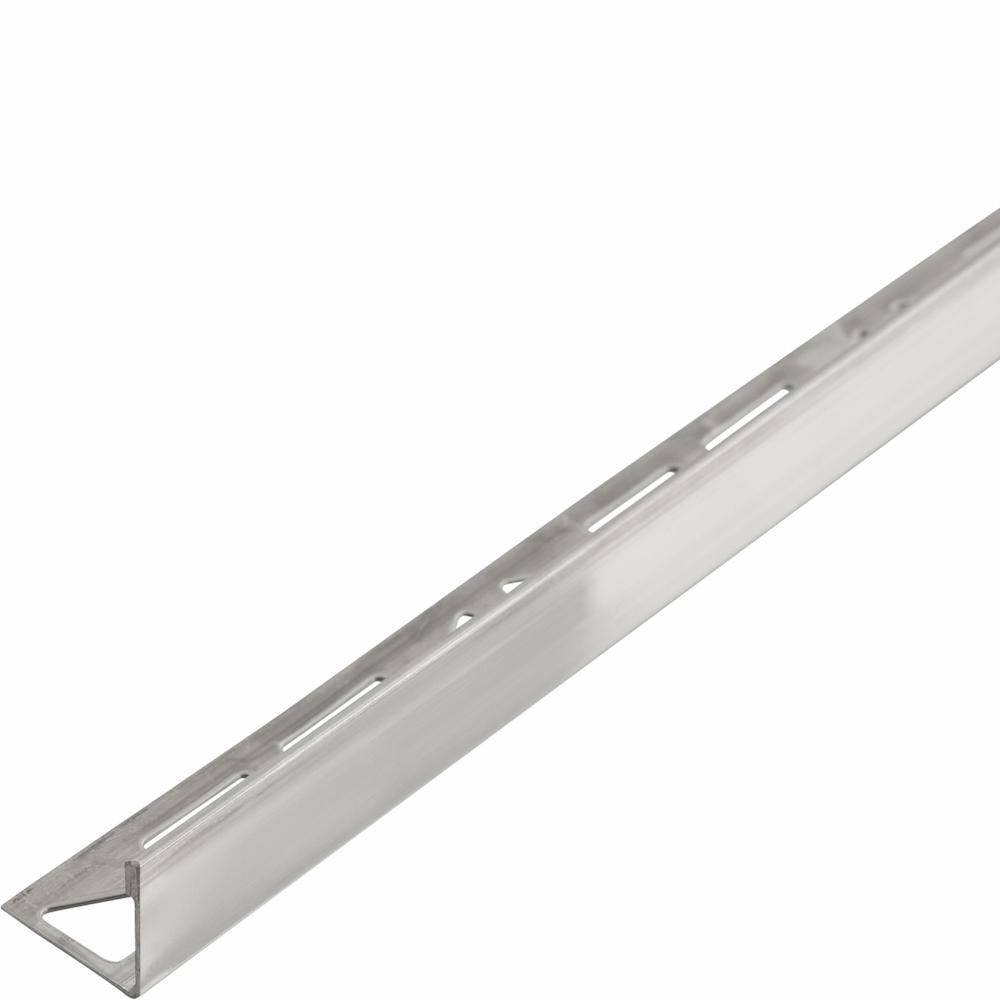 DURAL Durosol Profile 3/8 in. L Angle Stainless Steel Metal Tile Edge Trim, Silver