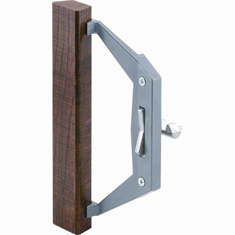 Prime Line Wood Handle Black Brackets 6 5 8 In Holes Sliding Door